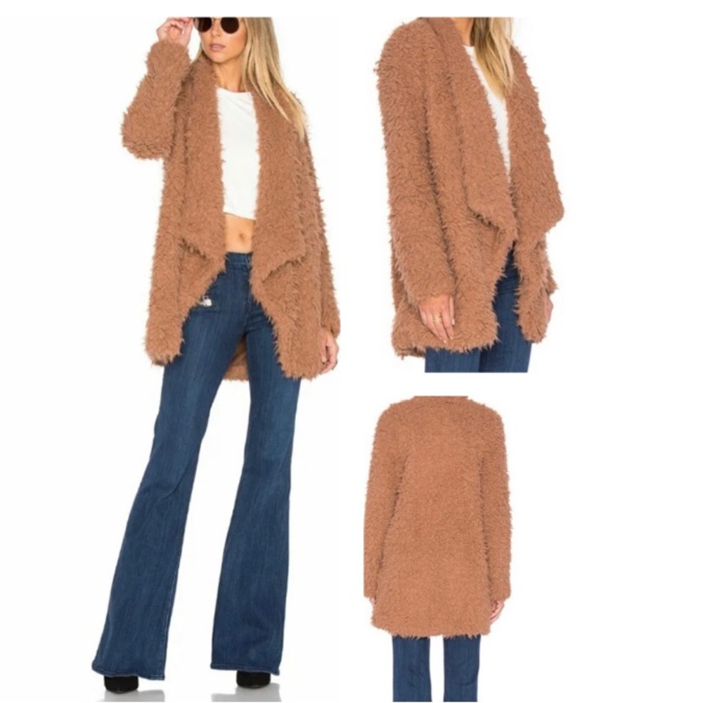 EUC-Tularosa Beige Faux Fur
Teddv Shaa Coat Open Front...